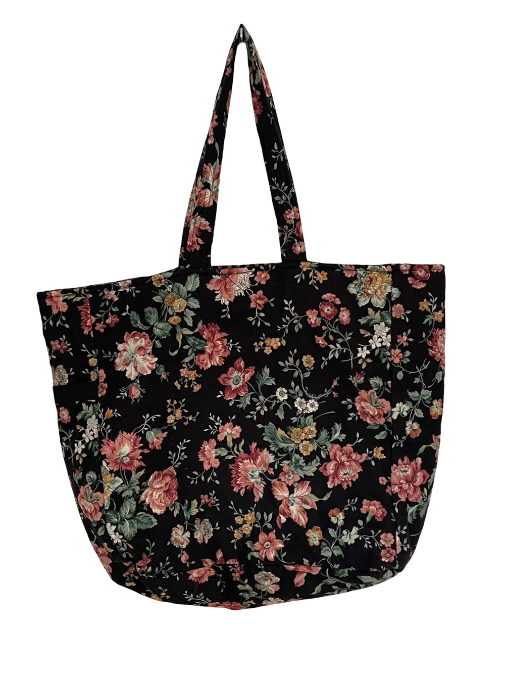 Handmade Quilted Floral reversible Tote Bag - Picture 2 of 4